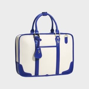 NWT: Elegant Cream and Blue Multi-purpose bag